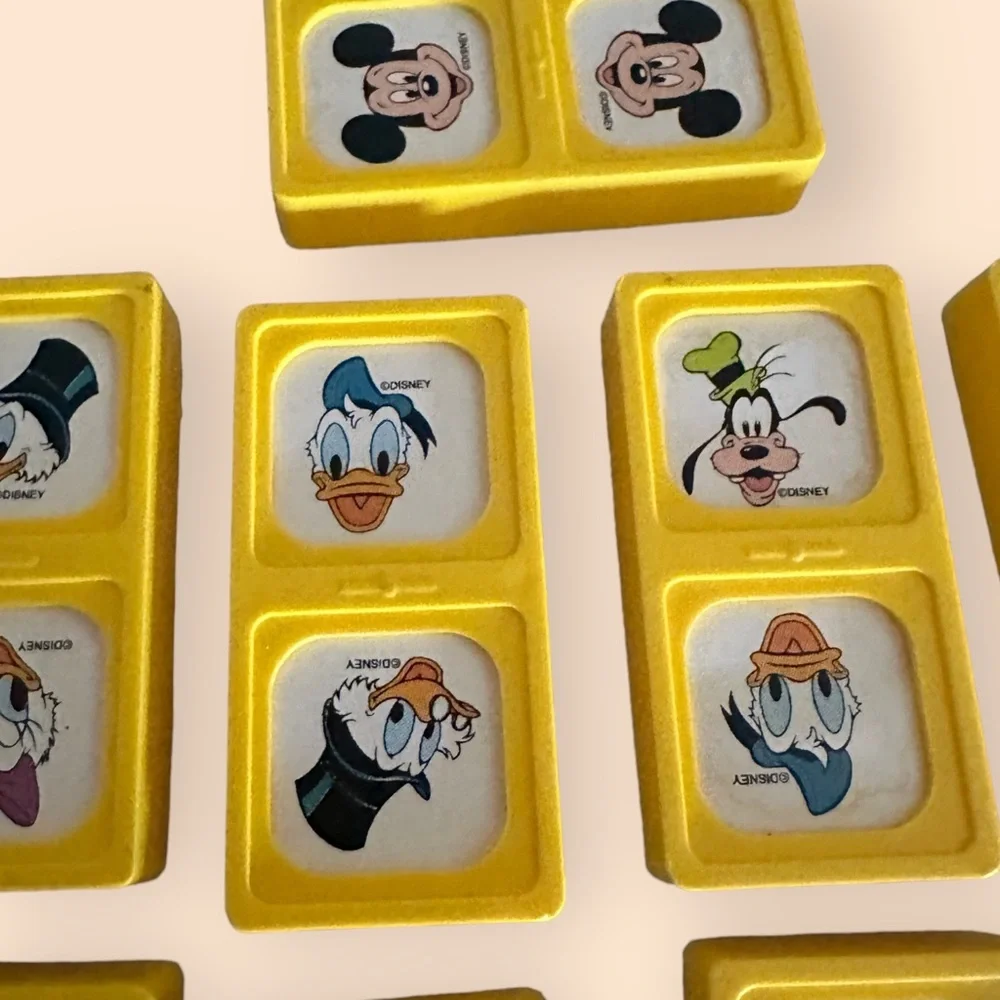 Vintage Golden Disney's Mickey and Friends Dominoes Game Set 25 Pieces